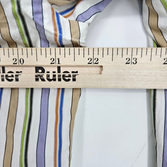 Etro Shirt Mens 39 Button Up Casual Preppy Striped Long Sleeve Milano Italy - Picture 6 of 10